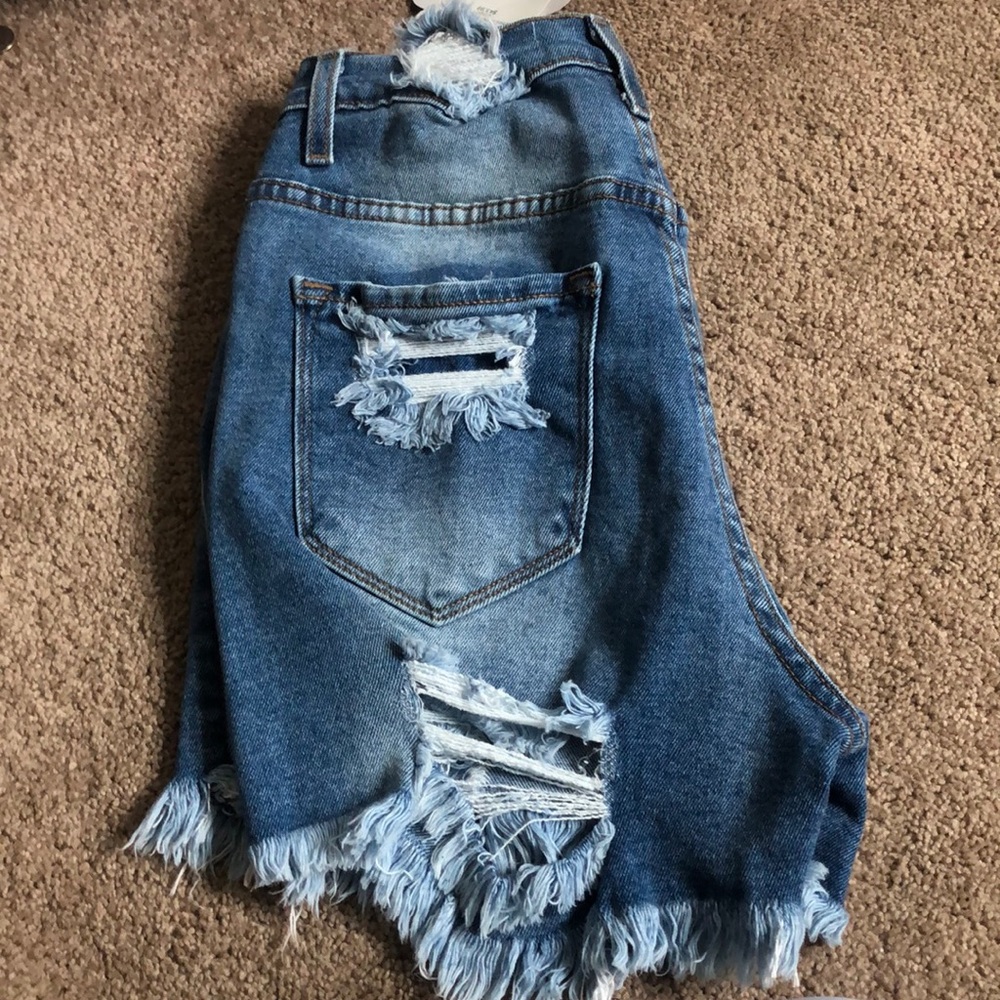 COPY - Vibrant brand distressed jean shorts